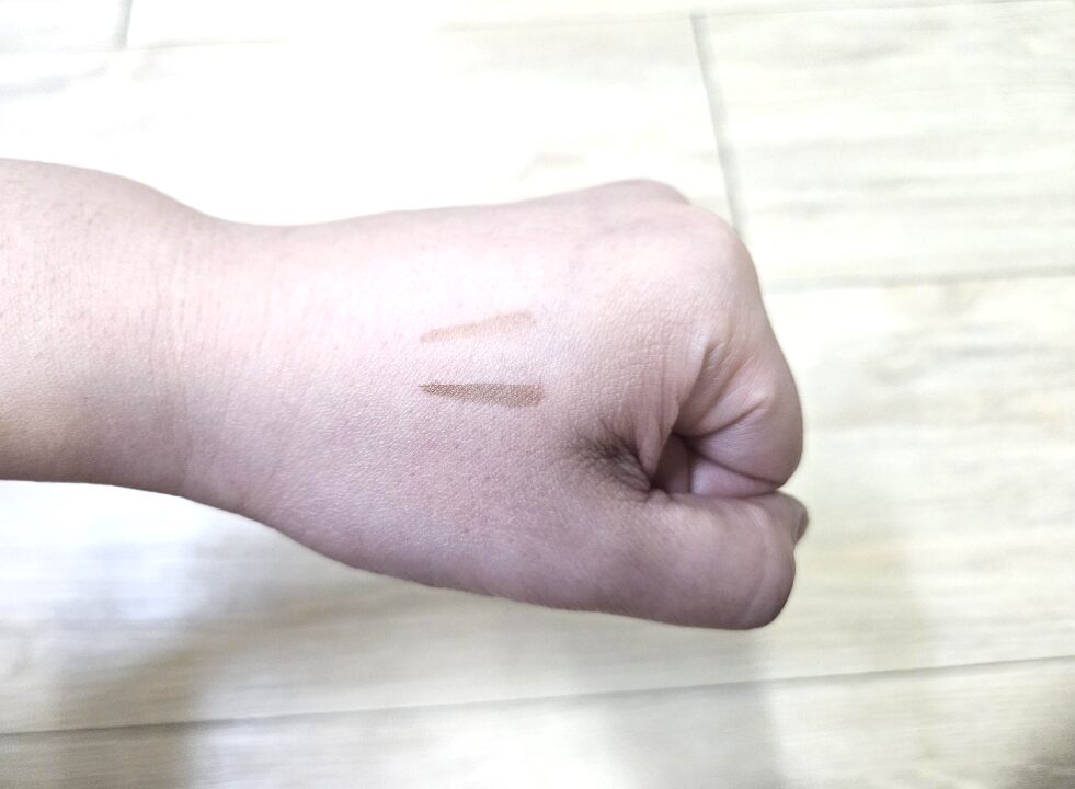 colorgram 陰影創造ライナー スウォッチ 30% 70% BROWN 発色比較